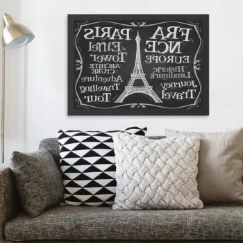 Tablou decorativ, Paris 2 (35 x 45), MDF , Polistiren, Alb negru imagine
