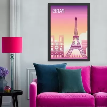 Tablou decorativ, Paris 3 (40 x 55), MDF , Polistiren, Multicolor imagine