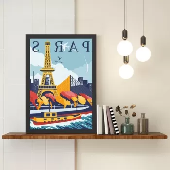 Tablou decorativ, Paris 4 (40 x 55), MDF , Polistiren, Multicolor imagine