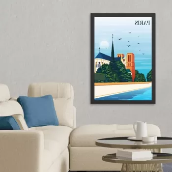 Tablou decorativ, Paris 5 (40 x 55), MDF , Polistiren, Multicolor imagine