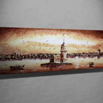 Tablou decorativ, PC142, Canvas, Lemn, Multicolor imagine