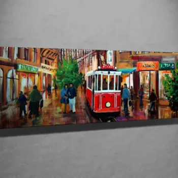 Tablou decorativ, PC143, Canvas, Lemn, Multicolor imagine