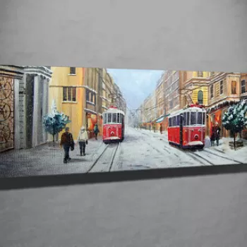 Tablou decorativ, PC144, Canvas, Lemn, Multicolor imagine