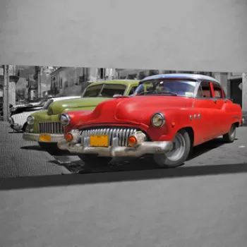 Tablou decorativ, PC153, Canvas, Lemn, Multicolor imagine