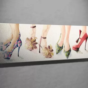 Tablou decorativ, PC154, Canvas, Lemn, Multicolor imagine