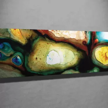 Tablou decorativ, PC158, Canvas, Lemn, Multicolor imagine