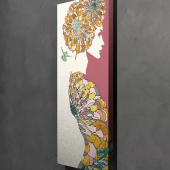 Tablou decorativ, PC163, Canvas, Lemn, Multicolor imagine