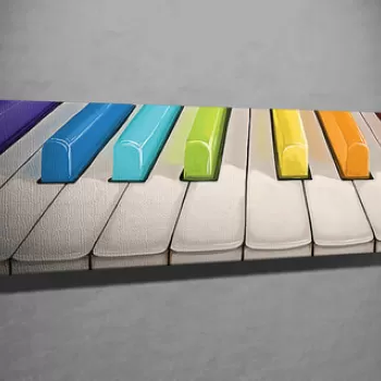 Tablou decorativ, PC165, Canvas, Lemn, Multicolor imagine