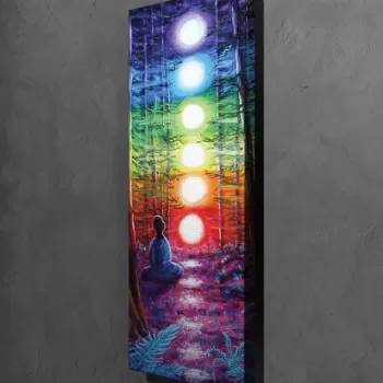 Tablou decorativ, PC167, Canvas, Lemn, Multicolor imagine