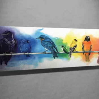 Tablou decorativ, PC168, Canvas, Lemn, Multicolor imagine