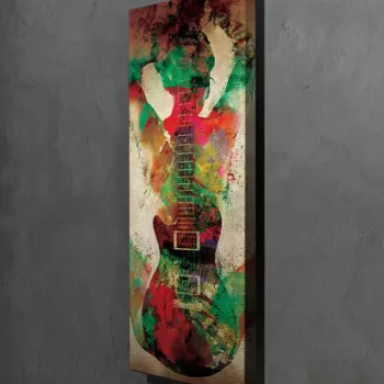 Tablou decorativ, PC176, Canvas, Lemn, Multicolor imagine