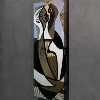 Tablou decorativ, PC181, Canvas, Lemn, Multicolor imagine