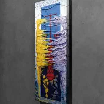 Tablou decorativ, PC185, Canvas, Lemn, Multicolor imagine