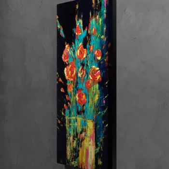 Tablou decorativ, PC186, Canvas, Lemn, Multicolor imagine