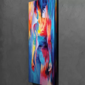 Tablou decorativ, PC187, Canvas, Lemn, Multicolor imagine