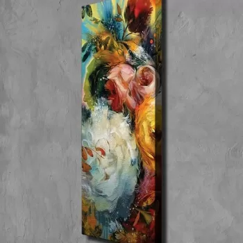 Tablou decorativ, PC190, Canvas, Lemn, Multicolor imagine