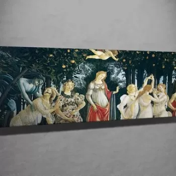 Tablou decorativ, PC196, Canvas, Lemn, Multicolor imagine