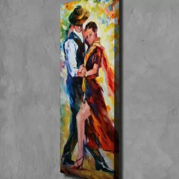 Tablou decorativ, PC200, Canvas, Lemn, Multicolor imagine