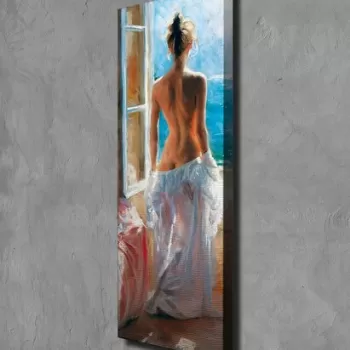 Tablou decorativ, PC202, Canvas, Lemn, Multicolor imagine