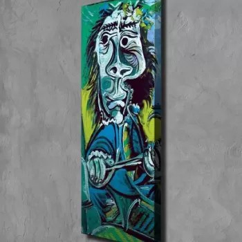 Tablou decorativ, PC205, Canvas, Lemn, Multicolor imagine