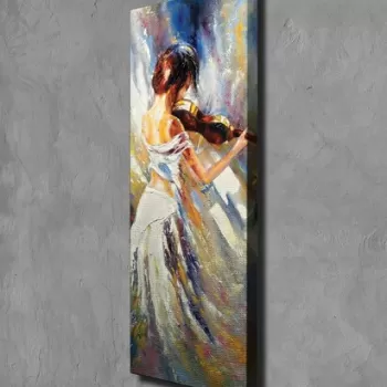 Tablou decorativ, PC206, Canvas, Lemn, Multicolor imagine