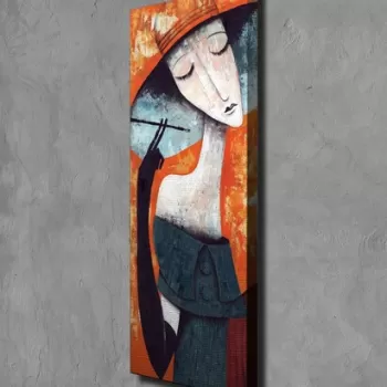 Tablou decorativ, PC207, Canvas, Lemn, Multicolor imagine