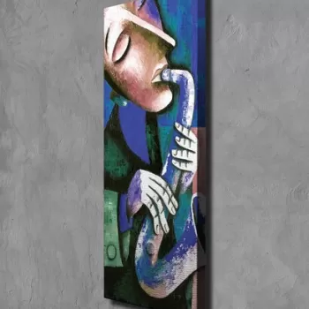 Tablou decorativ, PC208, Canvas, Lemn, Multicolor imagine