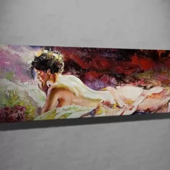 Tablou decorativ, PC211, Canvas, Lemn, Multicolor imagine