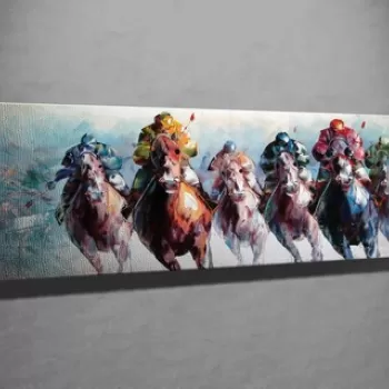 Tablou decorativ, PC212, Canvas, Lemn, Multicolor imagine