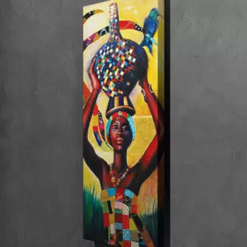 Tablou decorativ, PC213, Canvas, Lemn, Multicolor imagine