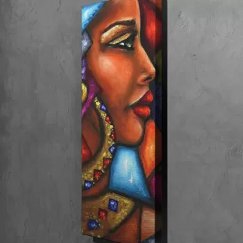 Tablou decorativ, PC215, Canvas, Lemn, Multicolor imagine