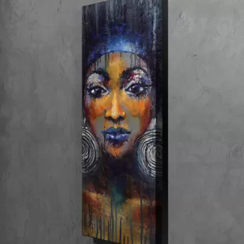 Tablou decorativ, PC216, Canvas, Lemn, Multicolor imagine