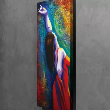 Tablou decorativ, PC217, Canvas, Lemn, Multicolor imagine