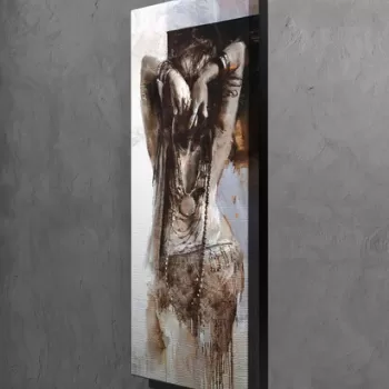 Tablou decorativ, PC218, Canvas, Lemn, Multicolor imagine