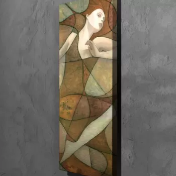 Tablou decorativ, PC227, Canvas, Lemn, Multicolor imagine