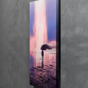 Tablou decorativ, PC229, Canvas, Lemn, Multicolor imagine