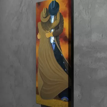 Tablou decorativ, PC231, Canvas, Lemn, Multicolor imagine