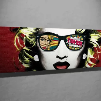 Tablou decorativ, PC233, Canvas, Lemn, Multicolor imagine