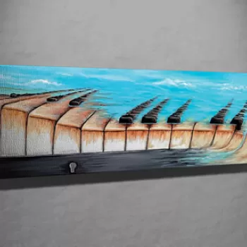 Tablou decorativ, PC238, Canvas, Lemn, Multicolor imagine