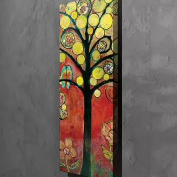 Tablou decorativ, PC241, Canvas, Lemn, Multicolor imagine