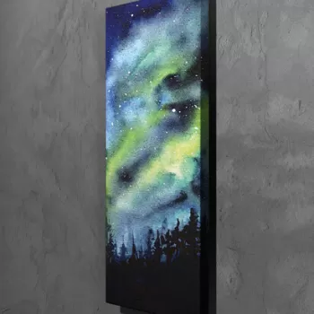 Tablou decorativ, PC244, Canvas, Lemn, Multicolor imagine