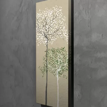 Tablou decorativ, PC251, Canvas, Lemn, Multicolor imagine