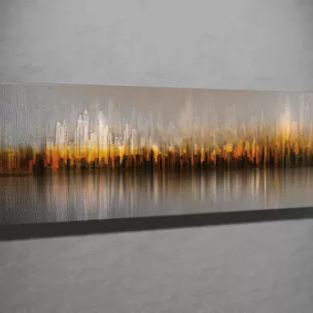 Tablou decorativ, PC260, Canvas, Lemn, Multicolor imagine