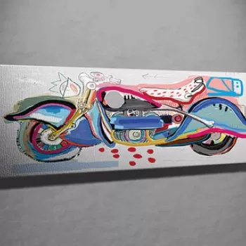 Tablou decorativ, PC262, Canvas, Lemn, Multicolor imagine