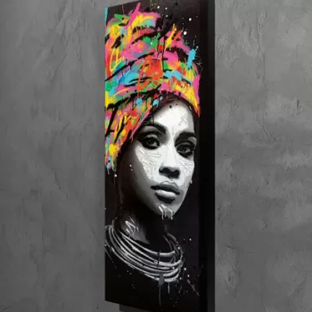 Tablou decorativ, PC263, Canvas, Lemn, Multicolor imagine