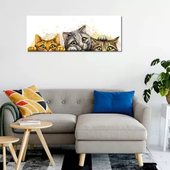 Tablou decorativ, PC296, 60% bumbac/40% poliester, Rama de lemn, Multicolor imagine