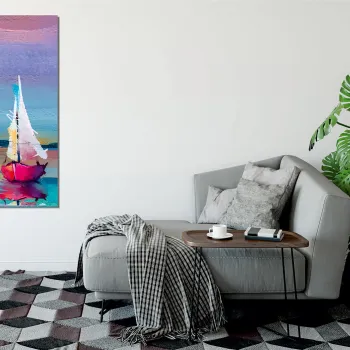 Tablou decorativ, PC303, BUMBAC/POLIESTER, Rama de lemn, Multicolor imagine