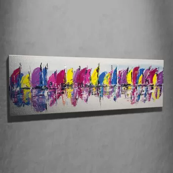 Tablou decorativ, PC92, Canvas, 30 x 80 cm, Multicolor imagine