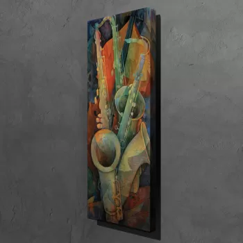 Tablou decorativ, PC98, Canvas, 30 x 80 cm, Multicolor imagine