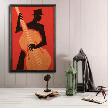 Tablou decorativ, Play The Mus?c, Lemn, Lemn, Multicolor imagine